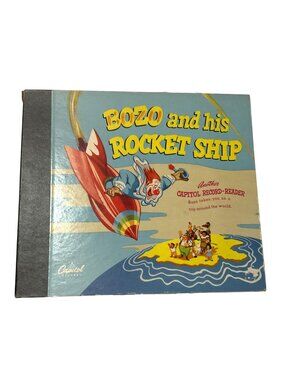 VIntage Bozo And His Rocket Ship Capitol Record Reader Album 78 RPM BBX-65 1947